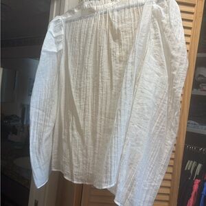 Anthropologie Maeve White Textured Blouse